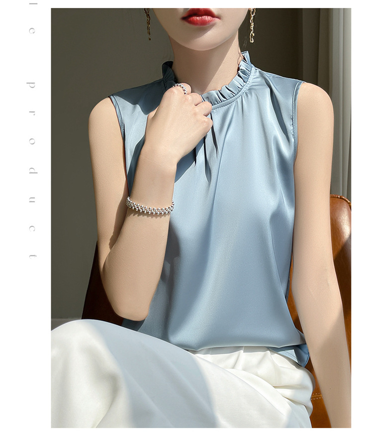 2025夏季立领无袖背心T恤修身上衣百搭打底衫半袖女装服饰吊带女详情25