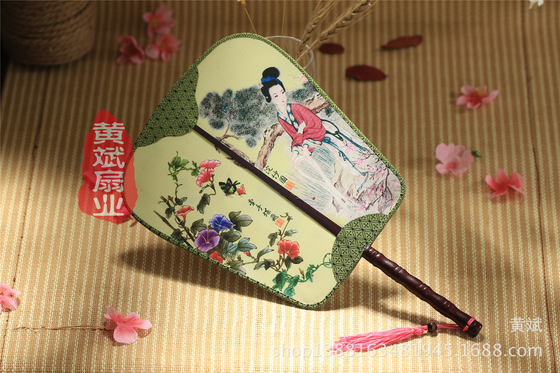 古典宫扇*古典舞蹈扇子*高级双面真丝宫扇*红楼梦*团扇*工艺扇详情9