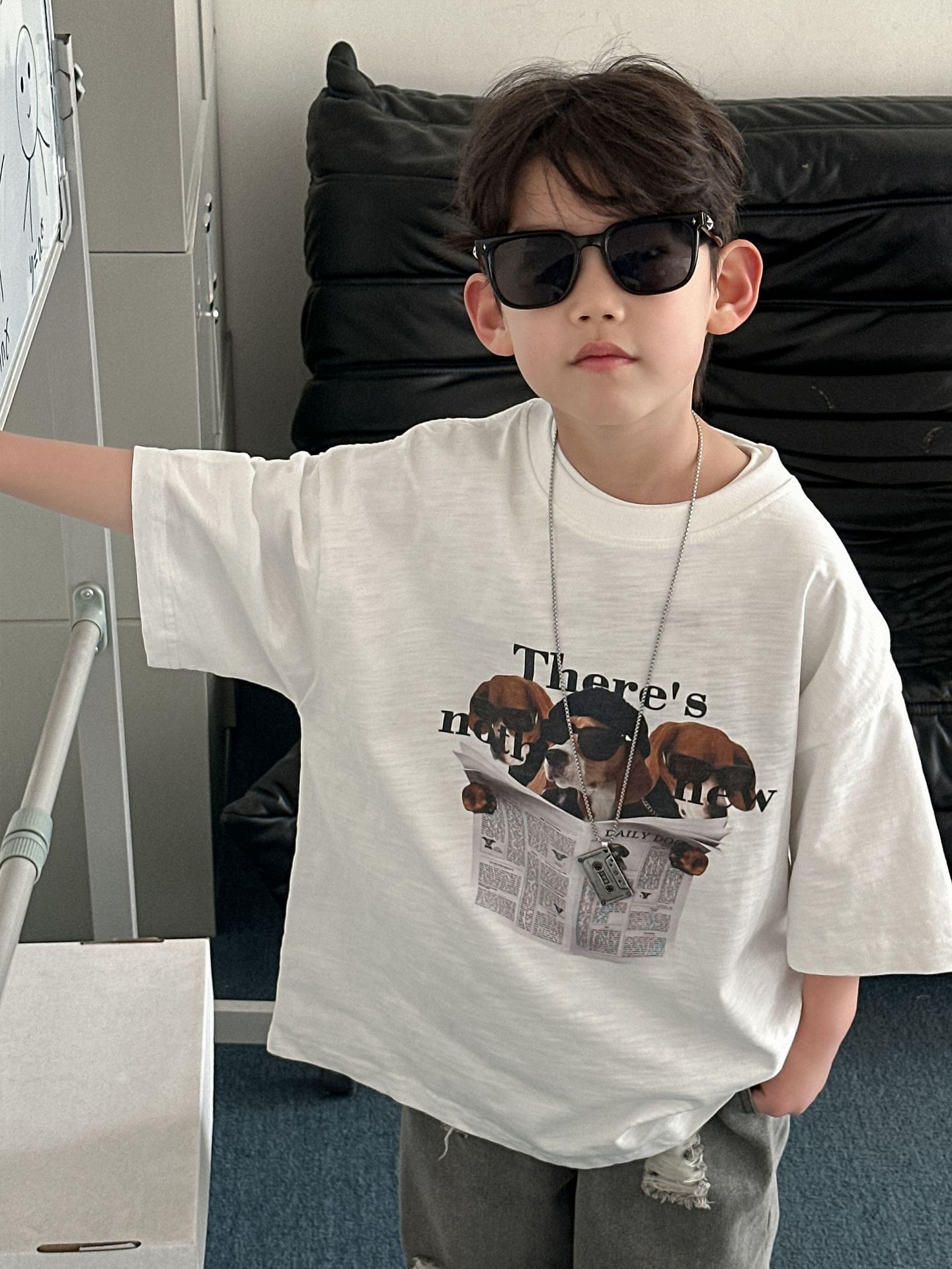 儿童纯棉T恤2025夏季新款韩版男童短袖薄款中小童上衣童装夏装潮t详情6