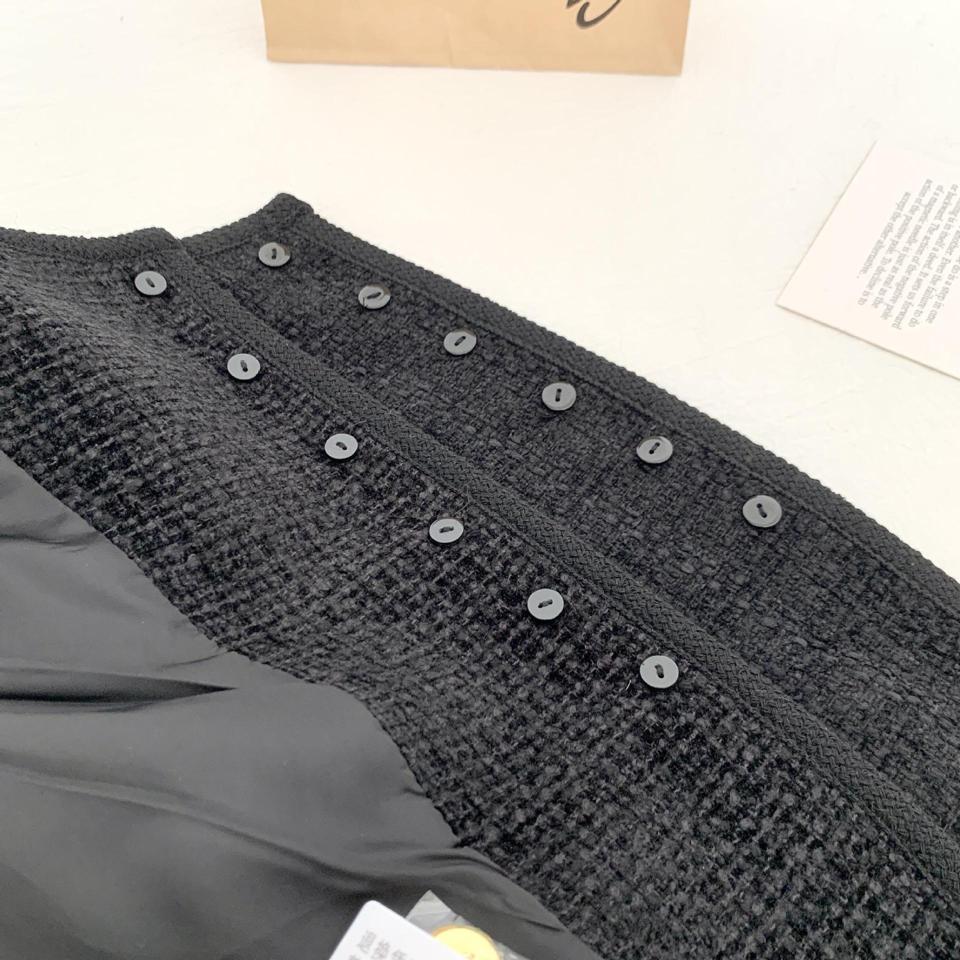 同款~黑色小香风短外套女23秋冬新款粗花呢六扣双口袋详情20