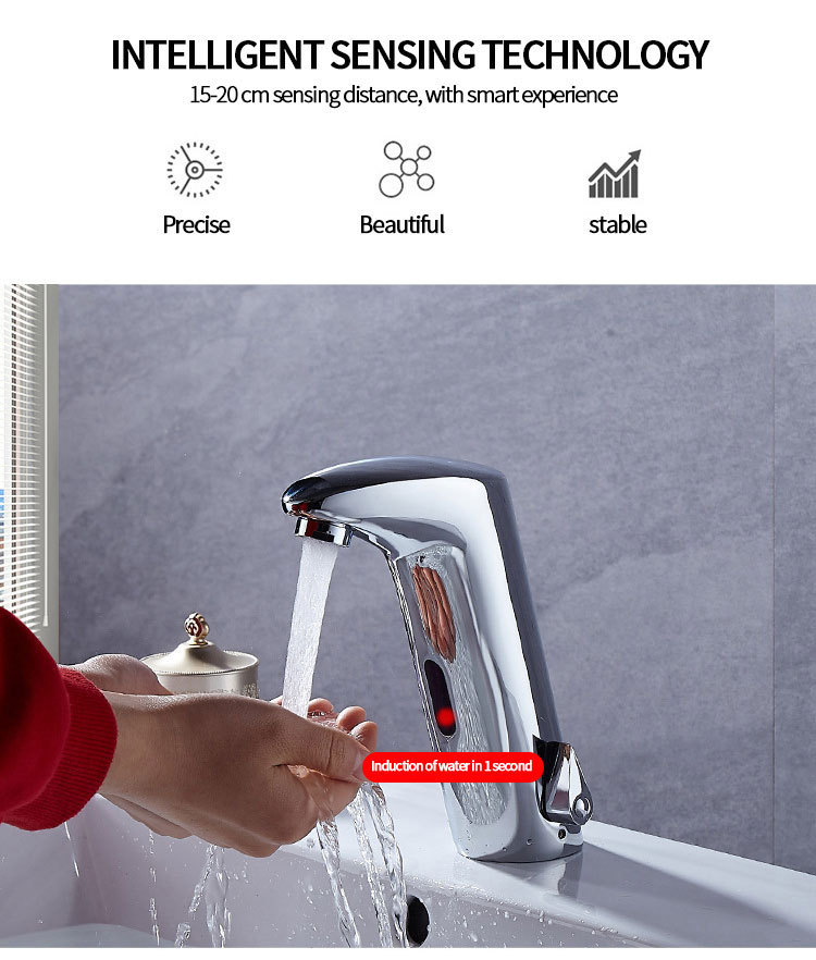 All-copper automatic sensor faucet, countertop basin, art basin, sensor faucet, cold and hot infrared sensor hand wash pic 36