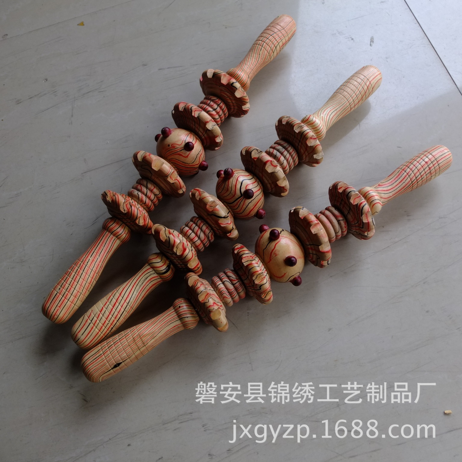 Factory direct sales of wooden roller massage sticks, wooden nine-wheel massage sticks, back and abdominal roller massage pic 6