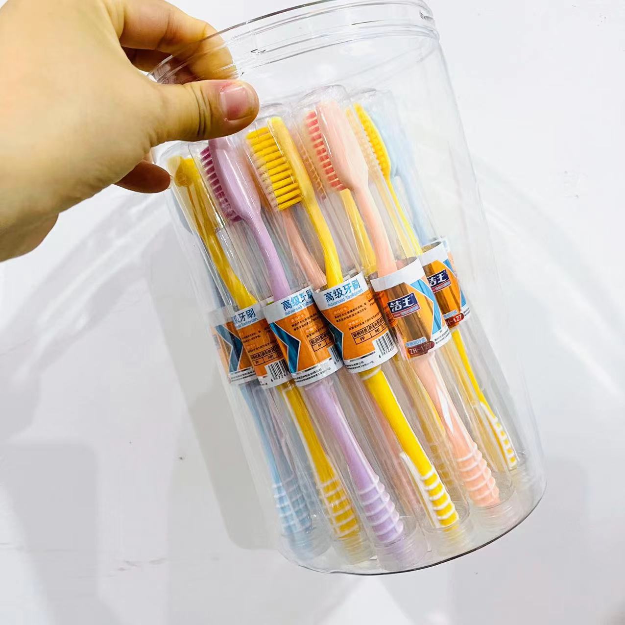 ZH-127 bucket toothbrushes, adult soft-bristled toothbrushes, personal cleaning portable travel household toothbrushes, one-yuan store supply pic 6