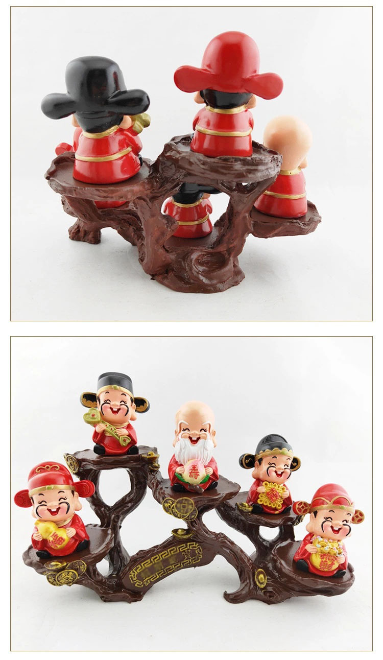 卡通财神五福财神摆件家居装饰中式商务礼品五圣君摆件财神摆设详情7