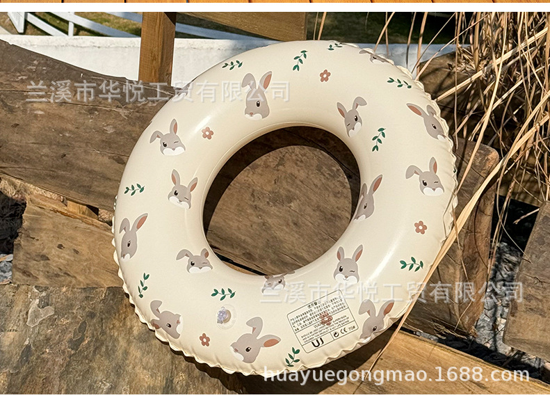 24新款卡通印花游泳圈小熊儿童宝宝充气腋下圈成人兔子泳圈批发详情9