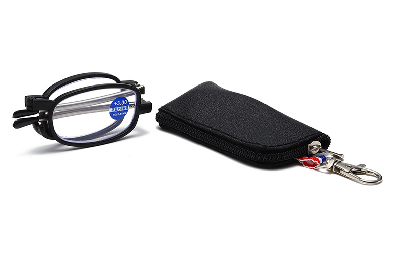 Telescopic temple anti-blue light antenna reading glasses, folding portable with zipper case reading glasses, PC frame high-definition reading glasses pic 12