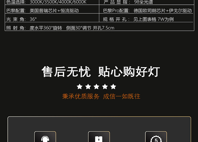 Small hill anti-glare spotlight led embedded home living room ceiling smart three-color variable light ceiling cob wholesale pic 44