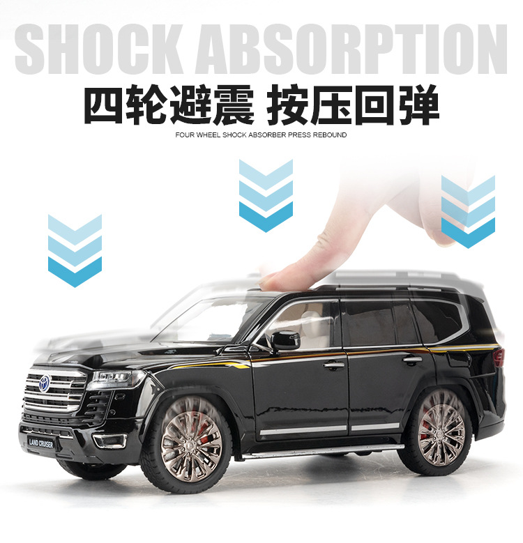 (Foam box set) Simulation 1:18 scale Toyota Land Cruiser LC300 alloy SUV car model ornament pic 11