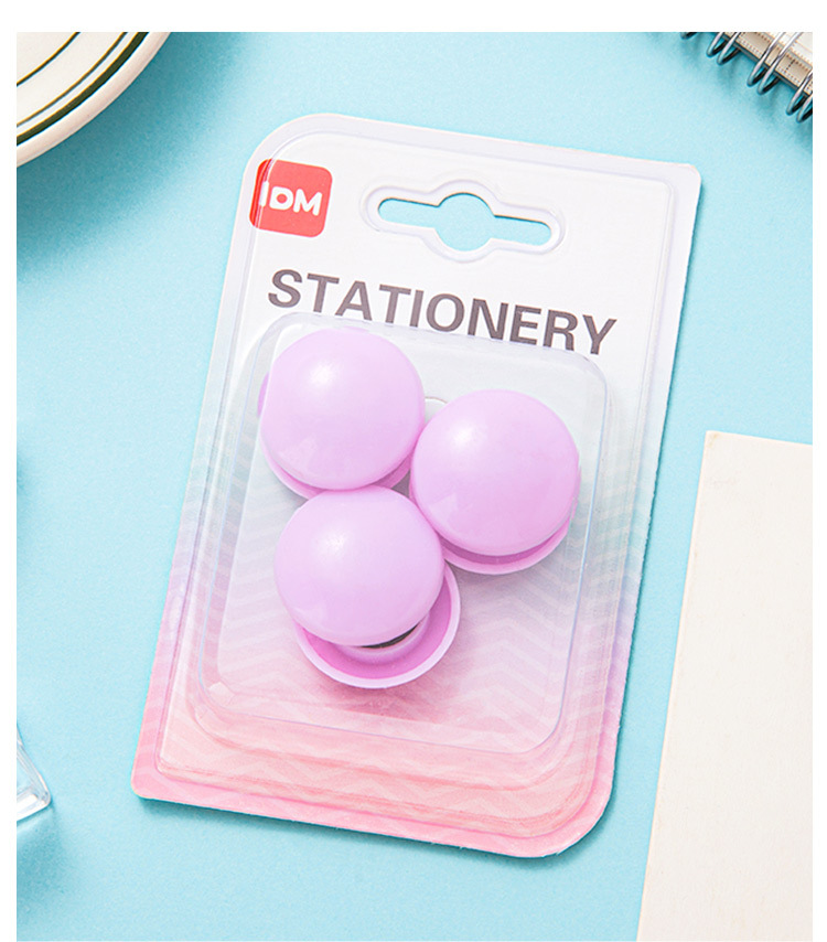 Wholesale macaron-colored white board magnetic buckle card packaging, customized round magnetic nails, plastic magnetic particles, office supplies from the manufacturer pic 6