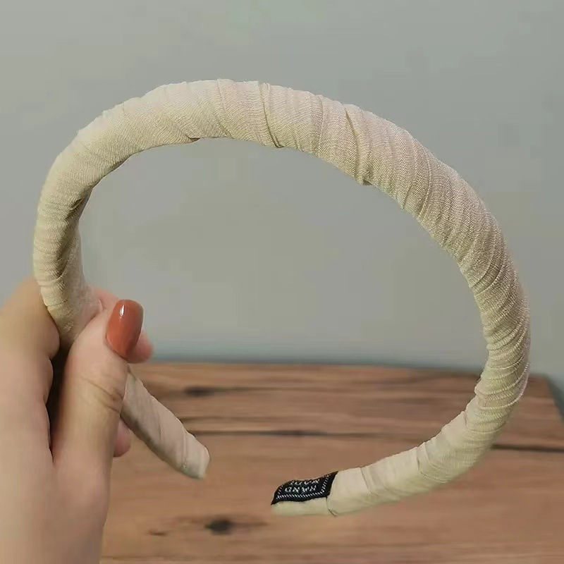 韩国INS咖啡莫兰迪裹布宽边盘发发箍女压发发卡发饰头箍头饰详情5