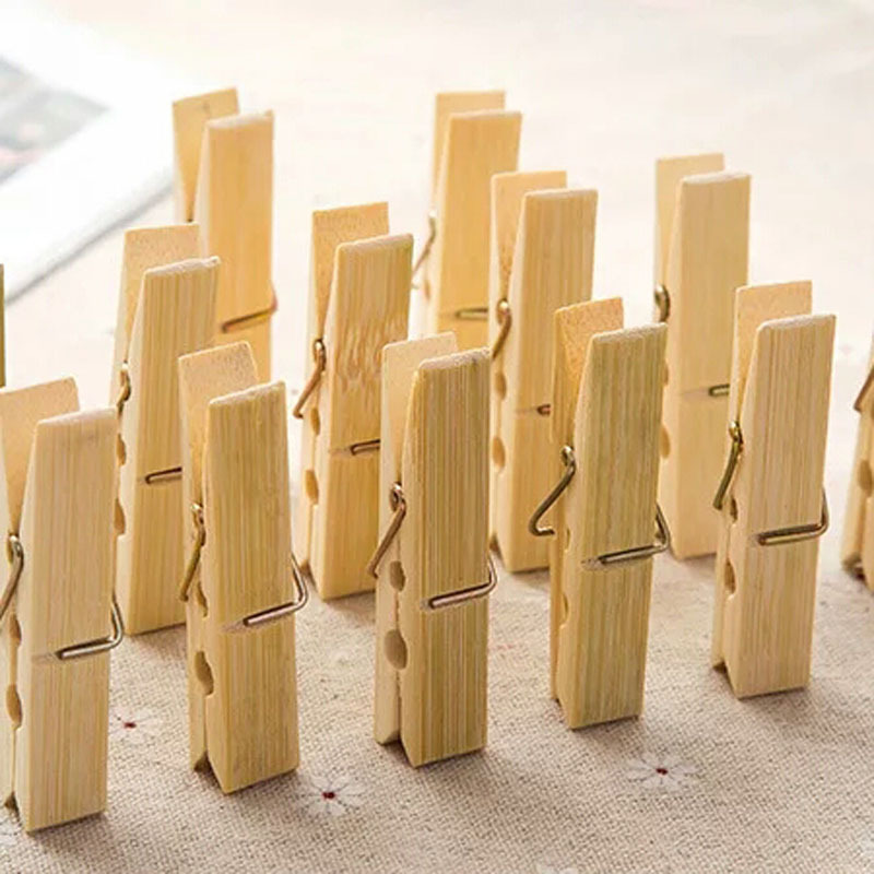 Q1232 20 high-quality bamboo clips: Bamboo clips for clothing, socks, pants, and grapes pic 7