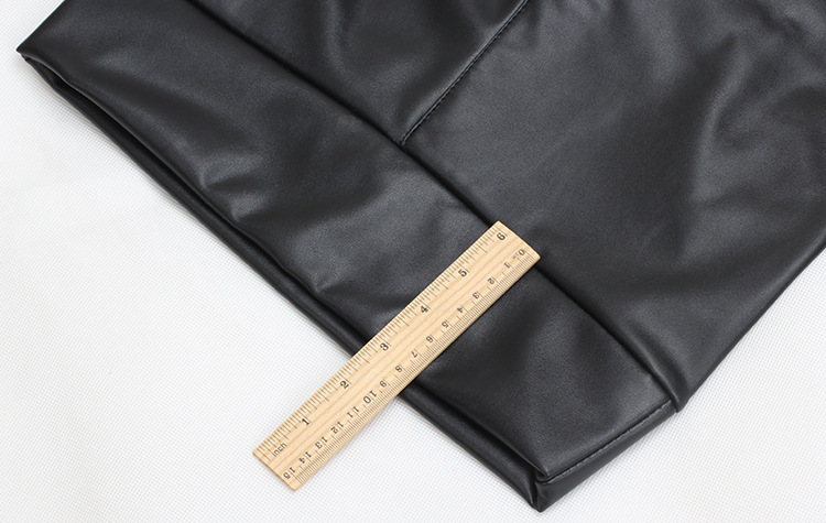 Fleece washed PU leather pants for women, high-waisted and slimming faux leather leggings for outerwear pic 6