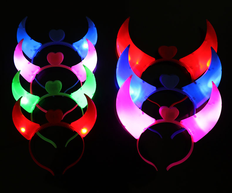 万圣节鬼节装扮派对表演COS恶魔红色牛角头发箍牛叉手杖套装详情11