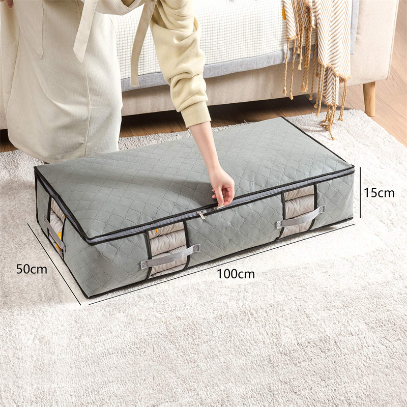 Wholesale of PVC transparent viewing window storage bags and foldable non-woven fabric storage and organization bags for bedding under the bed pic 5