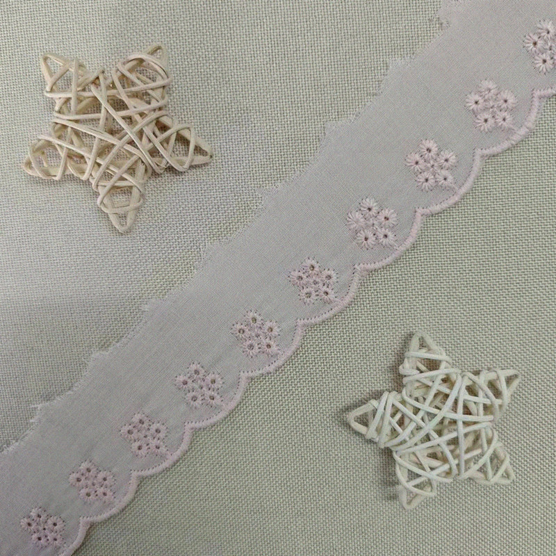 Wholesale of cotton embroidered lace, hollowed-out lace, embroidered skirt hem, clothing accessories, milk silk, perforated, barcode 2.5 pic 96