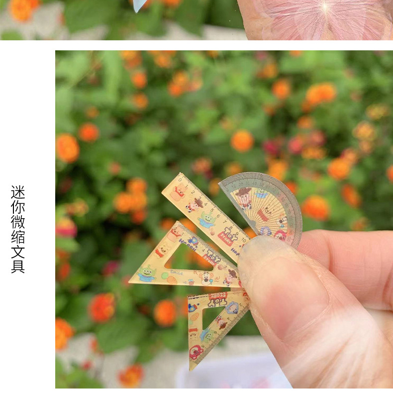 迷你娃娃屋配件微缩书房学习场景 尺子垫板模型 小布兵人猫4件套详情17