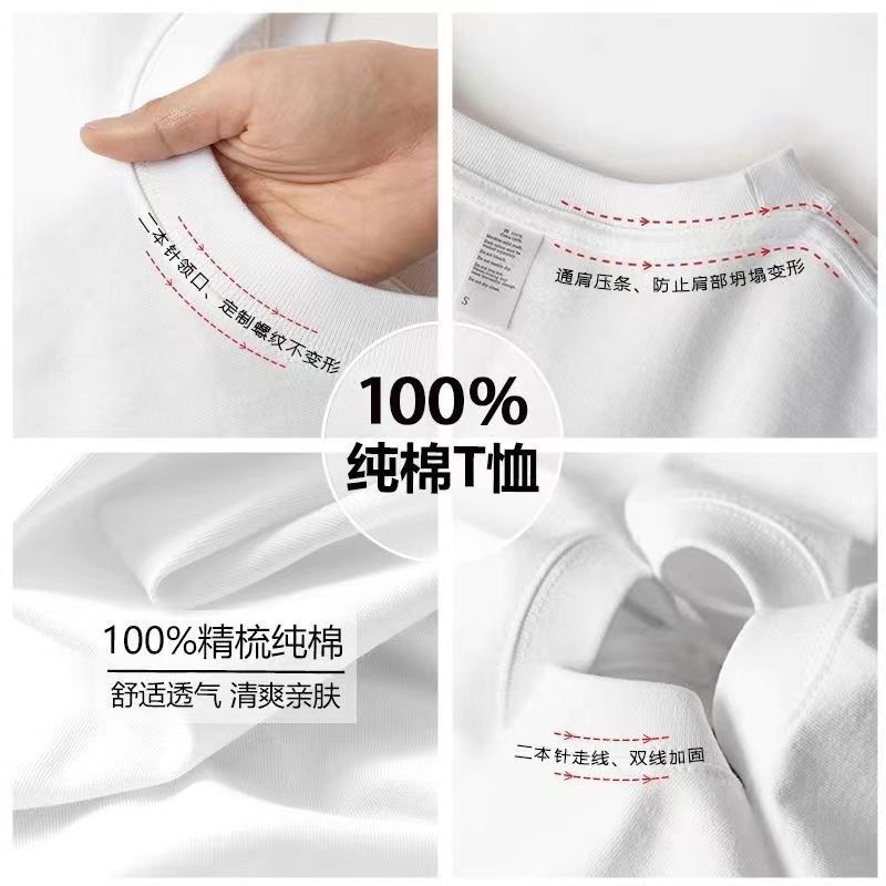 Verano 2024 new pound algodón camiseta manga corta cuello redondo tallas grandes hombre moda joven moda hombre media manga legging pic 3