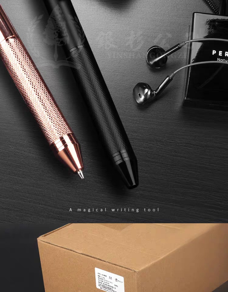 Multi-functional four-color integrated black technology gravity-sensing pen, ballpoint pen + automatic pencil press multi-color metal pen pic 9