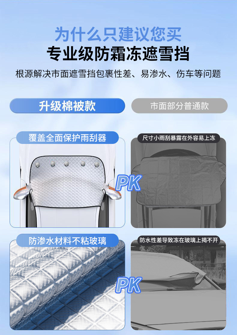 Car anti-freezing, snow cover, windproof car cover, front windshield frost shield, winter products bestsellers, sun visor pic 26
