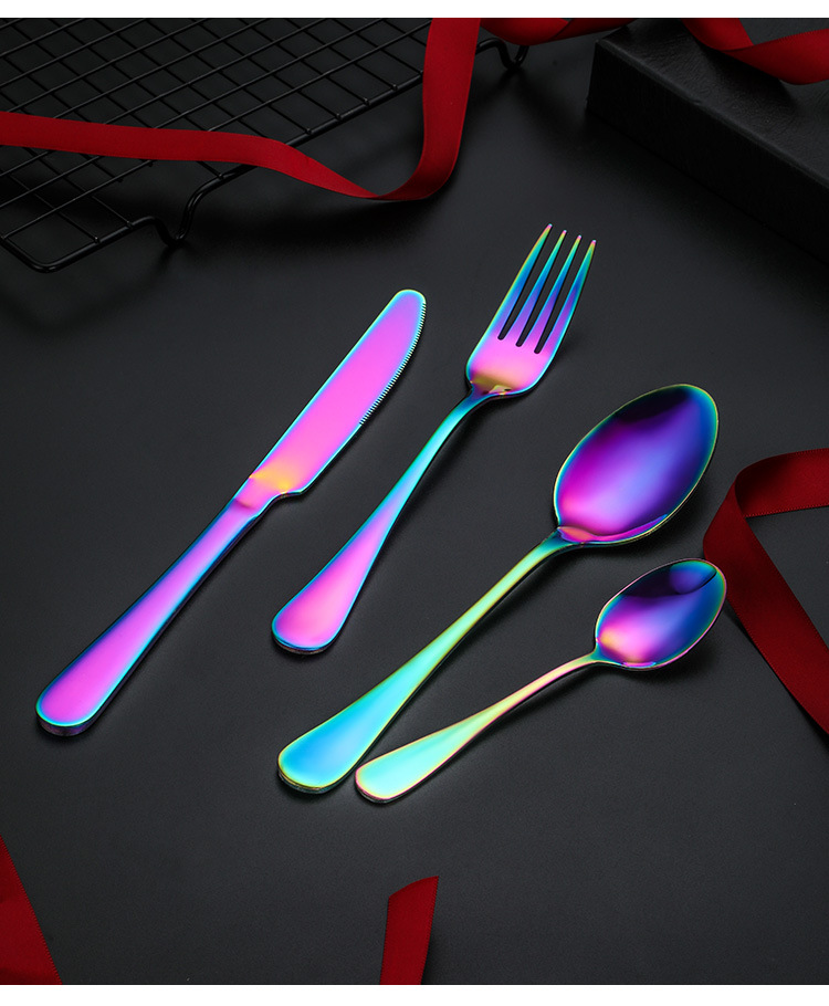 Amazon Stainless Steel Tableware Knife, Fork and Spoon Set, Cross-border Stainless Steel knife, fork and Spoon Gift Box 4-piece set, 24-piece set pic 10