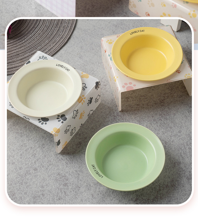 Korean acrylic cat and dog bowl stand, pet dining table, cartoon colorful cat and dog bowls, bd pet bowls, flying saucer bowls pic 8