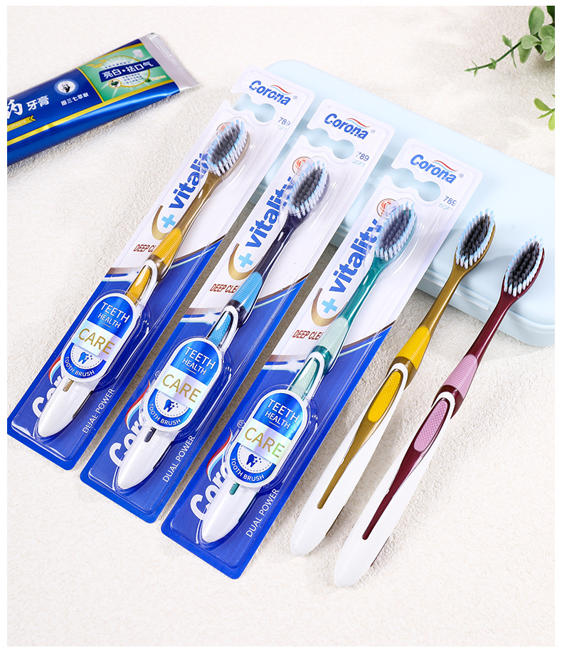 Wholesale of 789 high-quality adult soft-bristled toothbrushes in full English packaging, specially designed for export pic 15