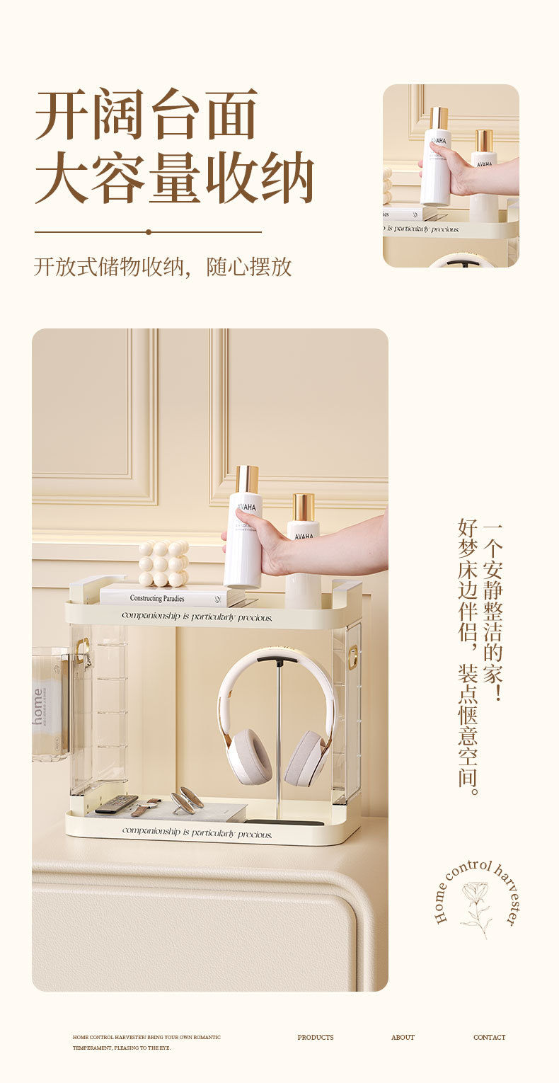 Bedside table storage rack, kitchen organizing rack, bathroom storage rack, cup, book desk, cosmetics and perfume storage rack pic 5