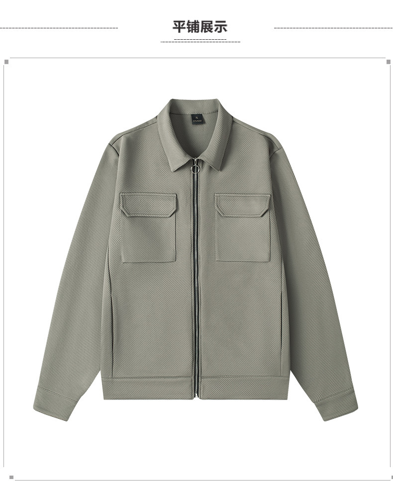Autumn and winter solid-color lapel jacket for men, a casual and trendy brand cardigan with zipper knitted workwear jacket for handsome men pic 8