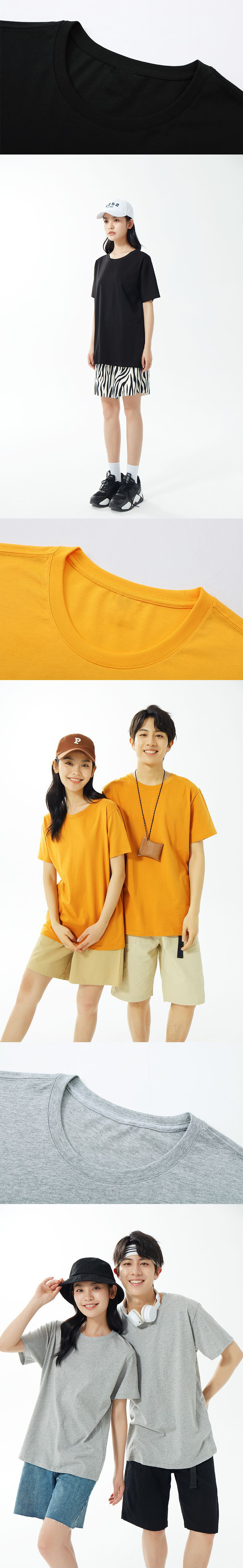 Carefully selected pure cotton work clothes, short-sleeved advertising shirts, T-shirts, custom logo brand cultural shirts, class uniforms, diy work clothes, embroidery pic 15