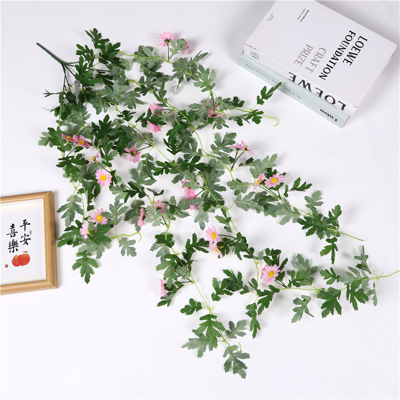 Artificial plants, leafy green plants, vines, green vines, wall-hung plastic artificial flowers, wedding interior decoration sunflowers pic 27