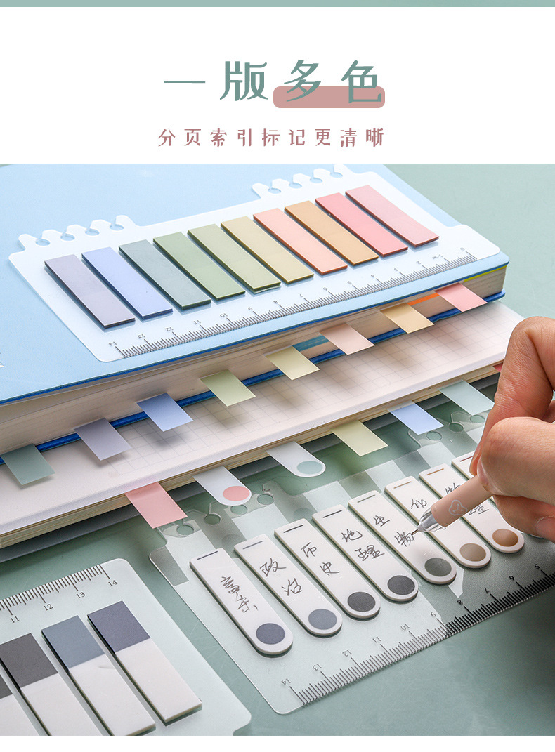 Kaba Bear Morandi color sticky note label stickers can be used for marking, note-taking, creative notes, and fluorescent marking stickers pic 2