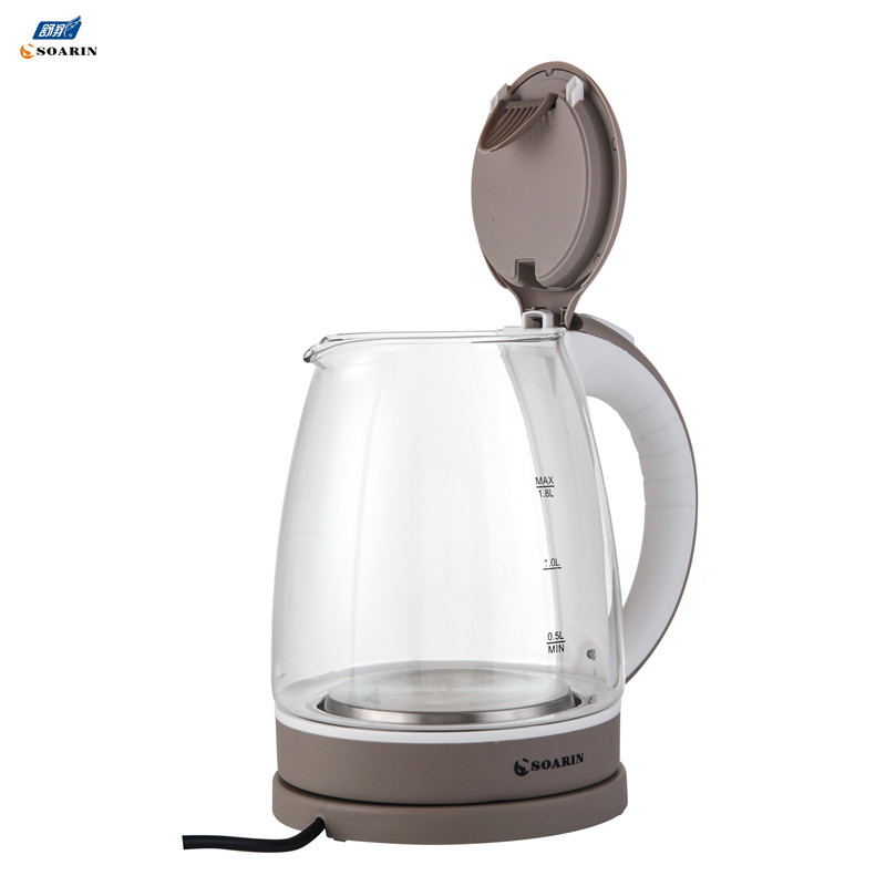 English export round plug SOARIN high-power glass electric kettle 998, 1.8L boiling kettle pic 4
