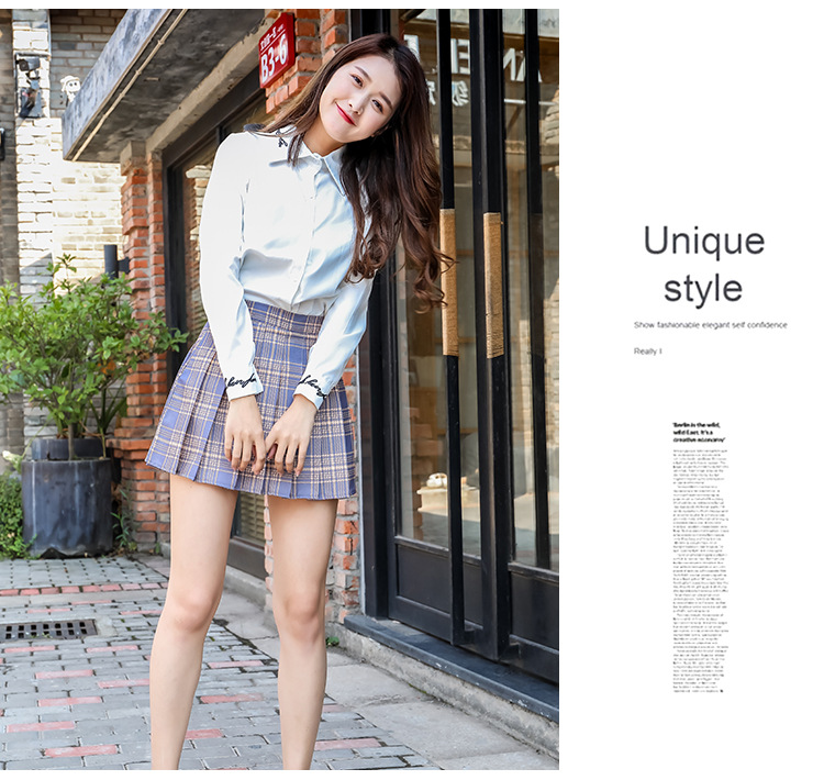 Pleated skirt for women, Spring/Summer jk white 2022 new style Korean high-waisted A-line short skirt, autumn/winter plaid half skirt pic 71