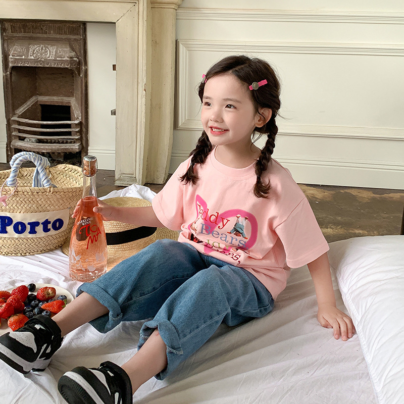 艾摩贝贝2023夏新款童装男女童宝宝可爱T恤儿童数码印花卡通短袖详情39