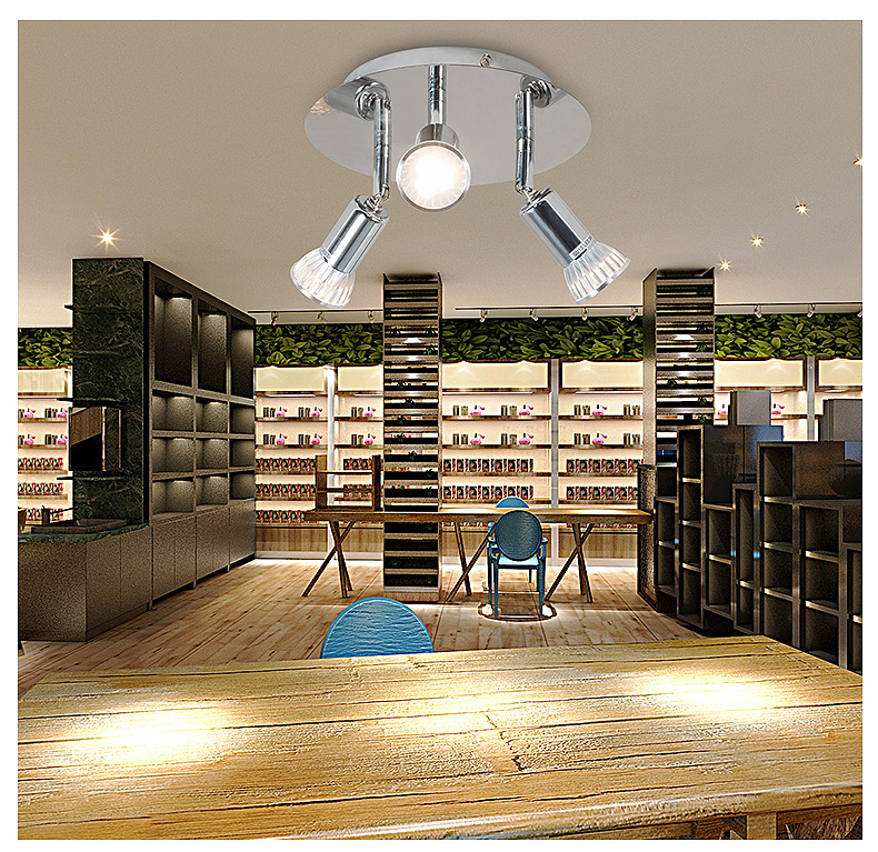 Cross-border gu10 spotlight led ceiling decoration Bright Light Installation 3 adjustable spotlights 9W pic 10