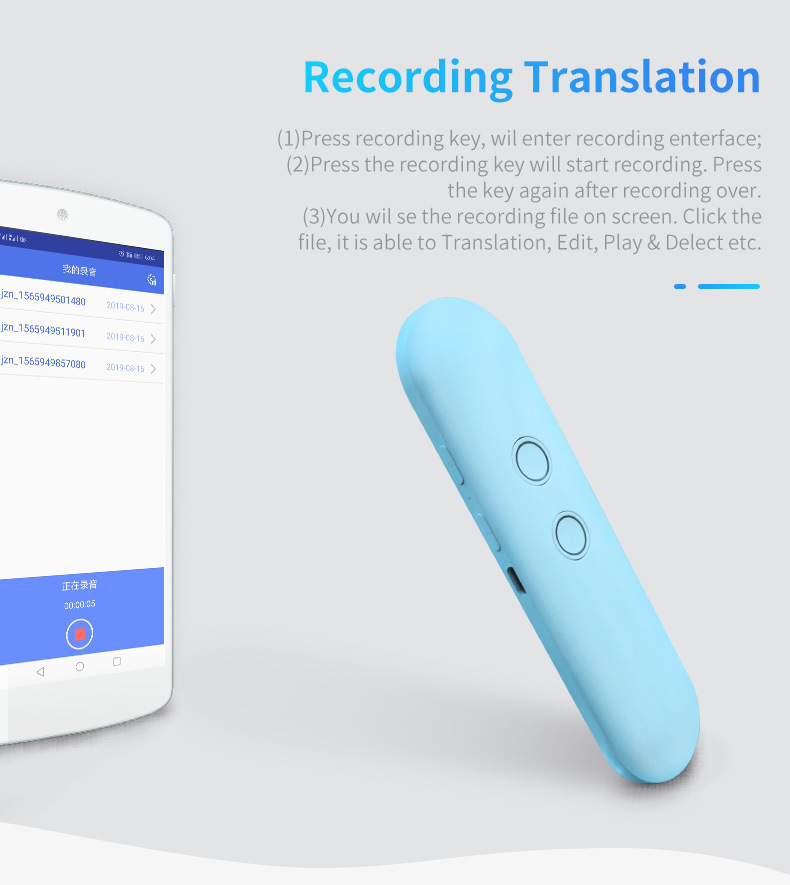 T4 Smart Translation Stick, AI intelligent voice and photo translation machine, supports remote translation in 97 languages for business, office and travel pic 8