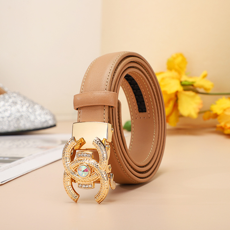 腰带 女士真皮双C经典自动高级感厂家直销装饰裤带皮带女生腰带女详情19