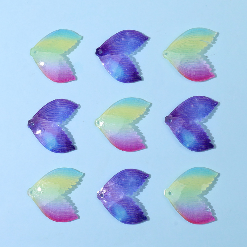 Mermaid tail acrylic piece earrings, pendants, hair clips, pendants, DIY handcrafted materials, bulk goods, accessories wholesale pic 7