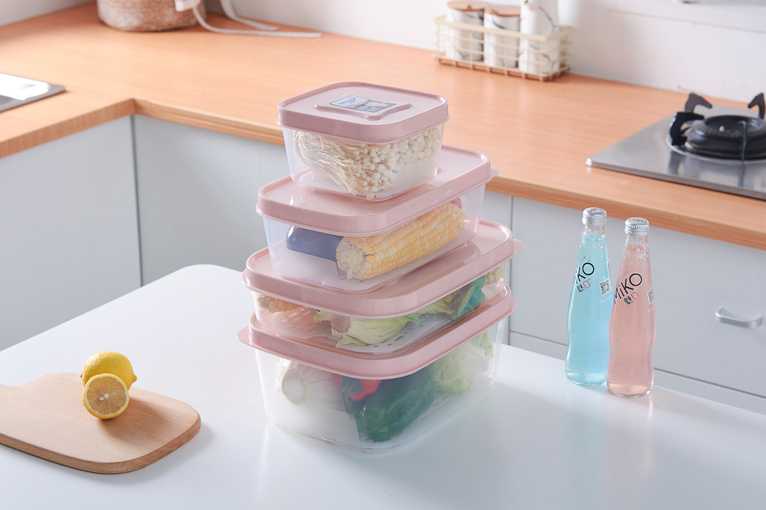 Seafood, vegetables and fruits draining box, rectangular refrigerator refrigeration box, food-grade plastic preservation box, refrigerator freezing box pic 6