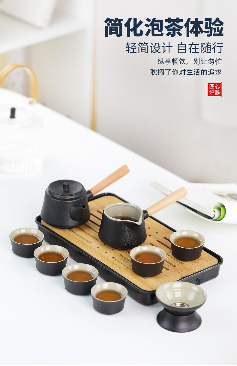 Wholesale travel tea sets, tea trays, household Gongfu tea sets, outdoor portable teapots, ceramic New Year gifts pic 3