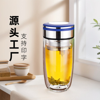 玻璃杯加厚玻璃茶杯耐热透明商务办公室男士蛋形泡茶水杯带盖批发详情3