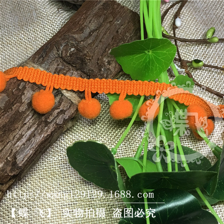 35个色现货供应1.3cm中直角毛球花边服装辅料三角球DIY手工花边辅料毛球详情26