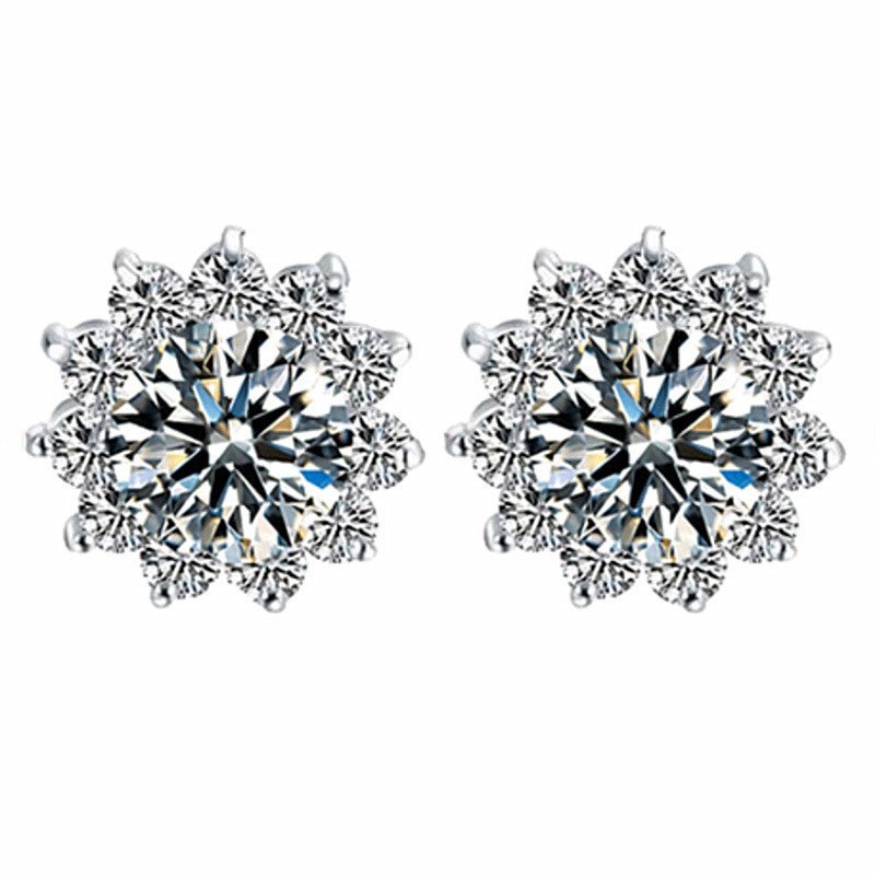 直播仿真莫桑石耳钉女ins爱心S925纯银针锆石六爪莫桑石耳环耳饰详情22