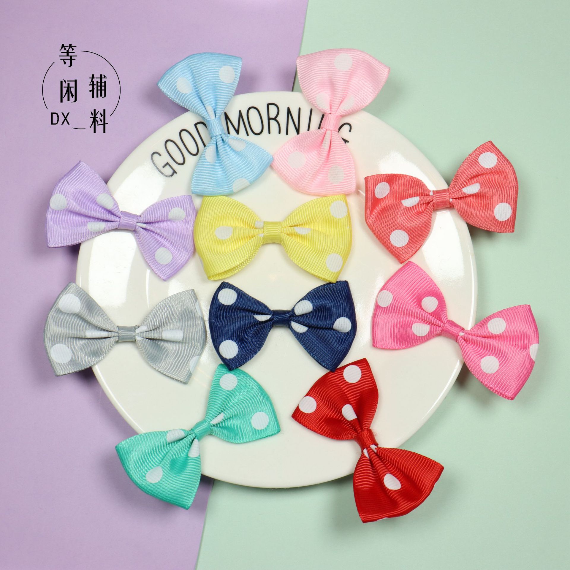 8分涤纶带双层燕尾包腰蝴蝶结 服装辅料头饰领结手工蝴蝶结现货详情9