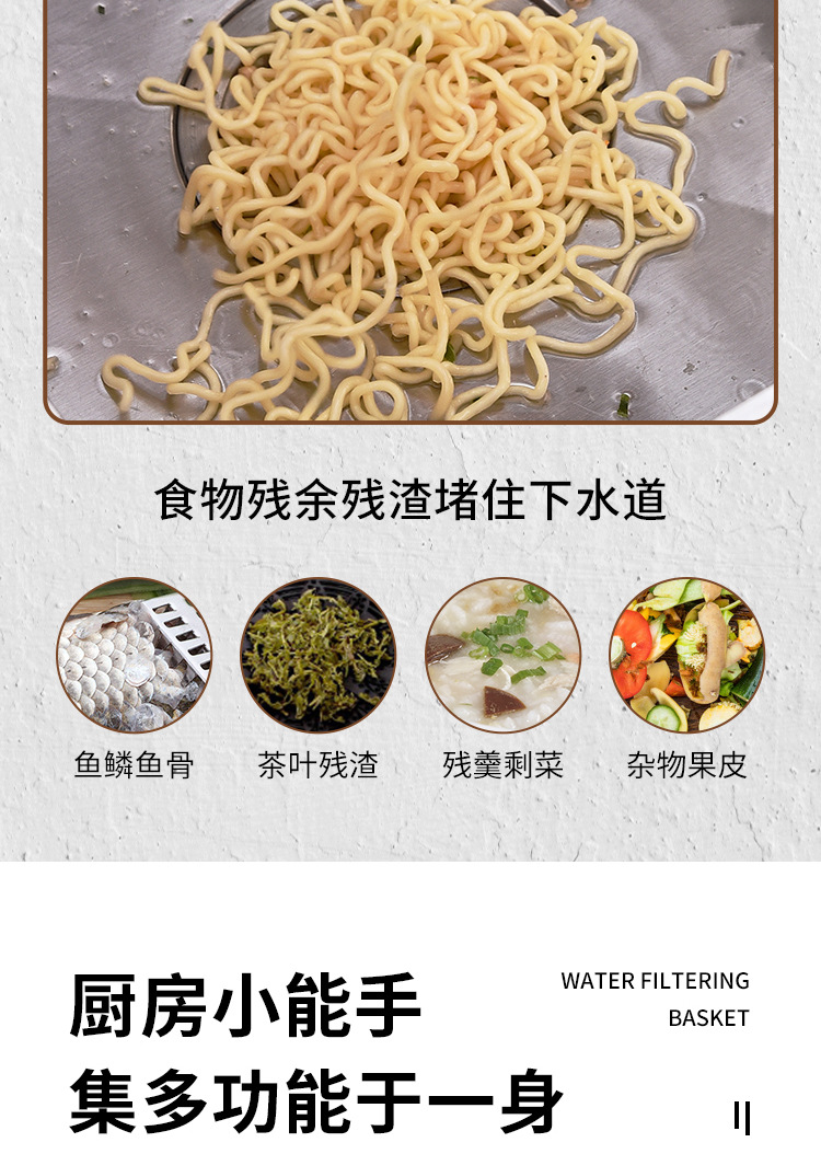 水槽三角沥水篮不锈钢厨房剩菜残渣过滤网篮漏水洗菜篮收纳置物架详情4