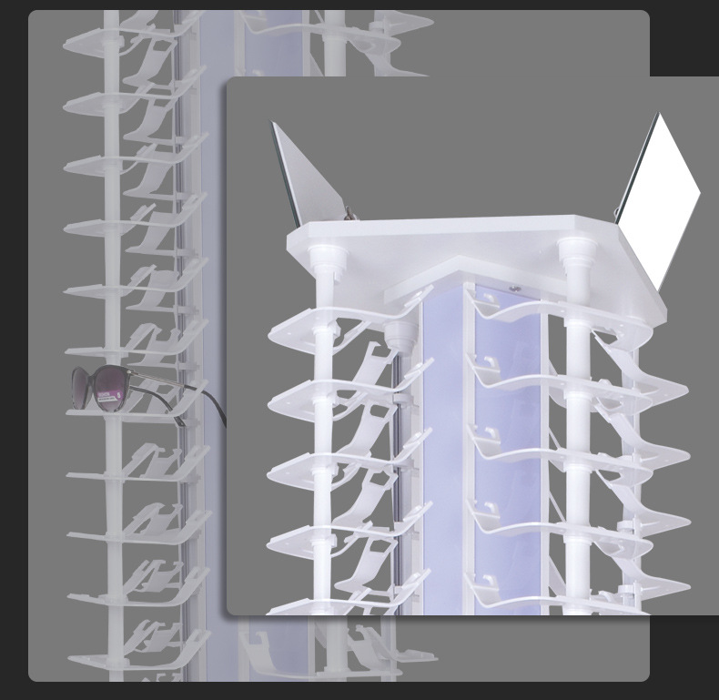 灯光旋转眼镜店太阳镜陈列架落地式眼镜展示架超市商场展示架展柜详情10