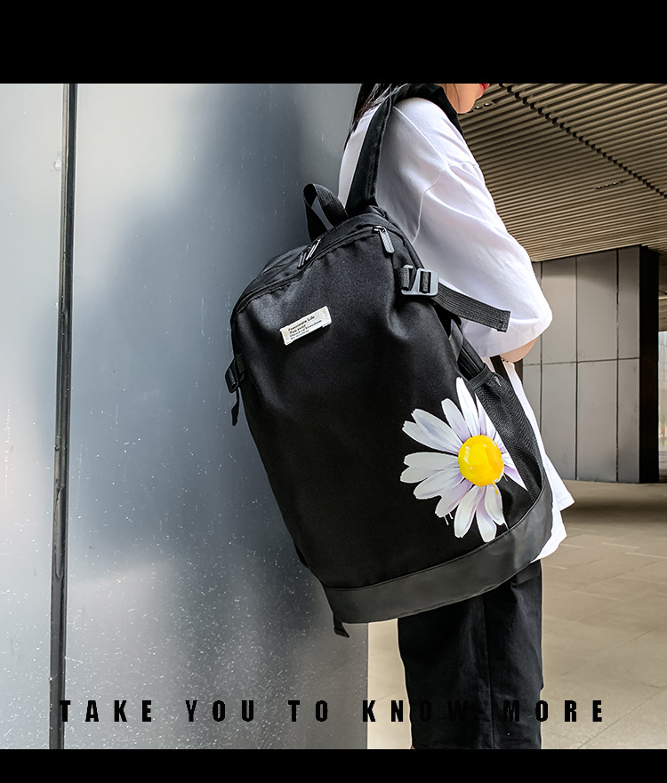 2021 Korean version fashionable couple style cartoon print cool backpack, large-capacity trendy schoolbag for junior and senior high school students pic 3