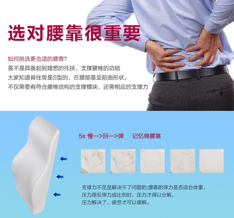 The manufacturer processes and customizes Amazon car cushions, slow rebound memory foam lumbar support pillows pic 3