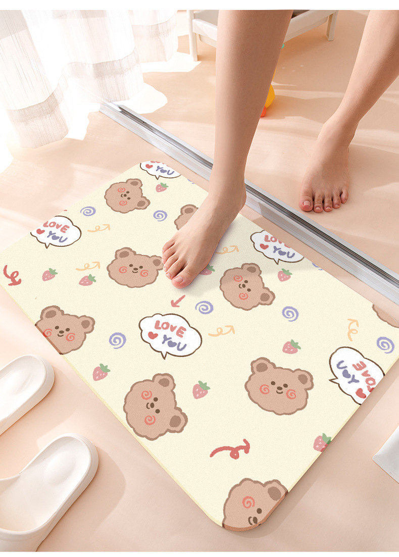 硅藻泥吸水垫脚垫浴室地垫厕所防滑门厅卫生间海藻脚垫新款家用详情6