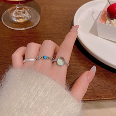 小清新弹力绳花朵戒指女新款百搭小众个性食指环春季新款套装首饰详情5